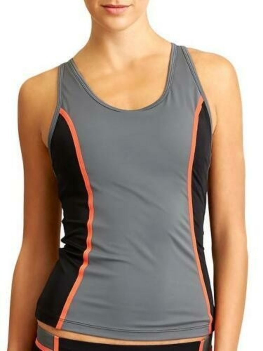 Athleta Welded Tankini Top Womens Small Gray Sleeveless Beach Summer Swim Shirt